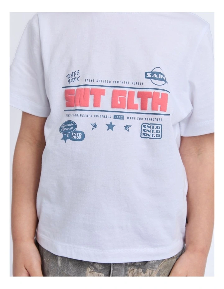 Rumble Tee (3-7 Years) in White image 4