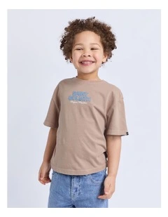 Sound Wave Tee (3-7 Years) in Brown