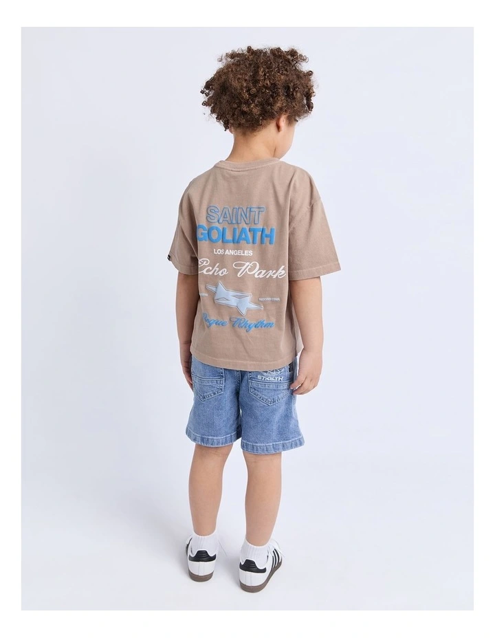 Sound Wave Tee (3-7 Years) in Brown image 2