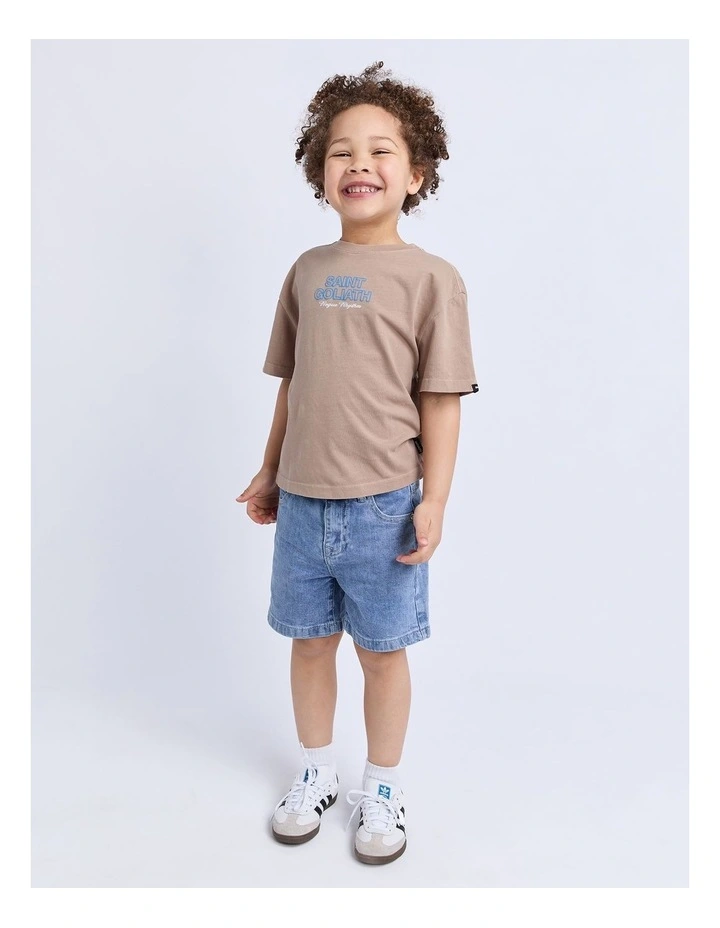 Sound Wave Tee (3-7 Years) in Brown image 3