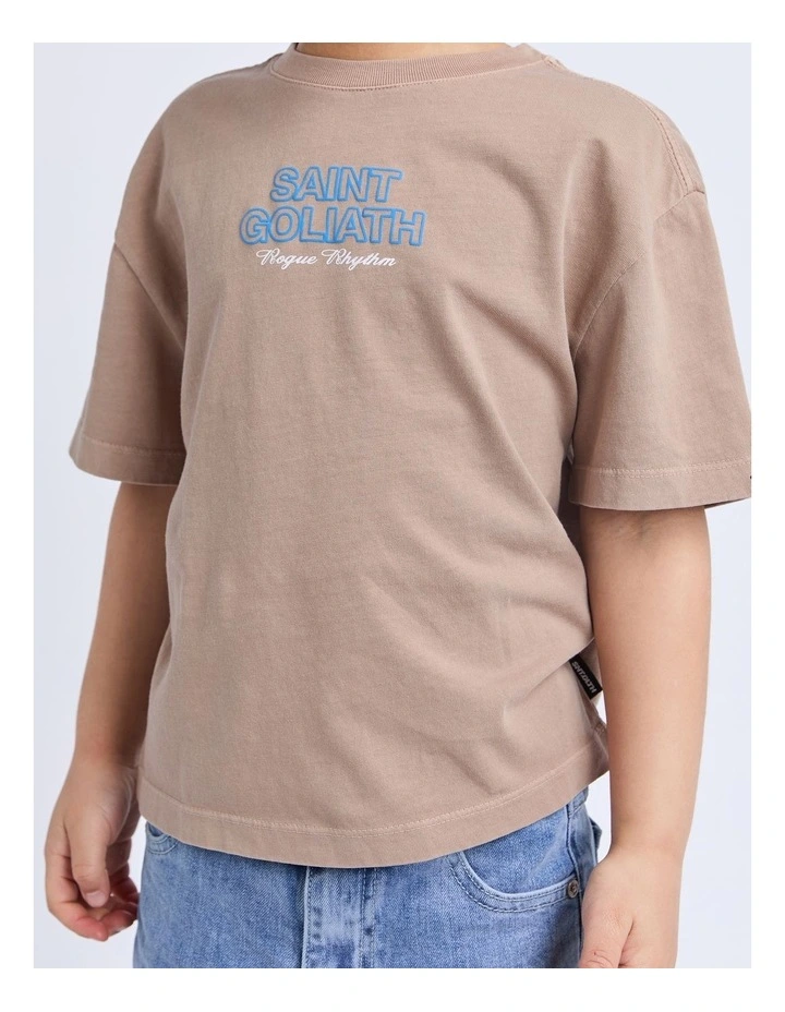 Sound Wave Tee (3-7 Years) in Brown image 4
