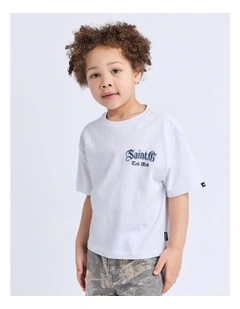 Turntable Tee (3-7 Years) in White