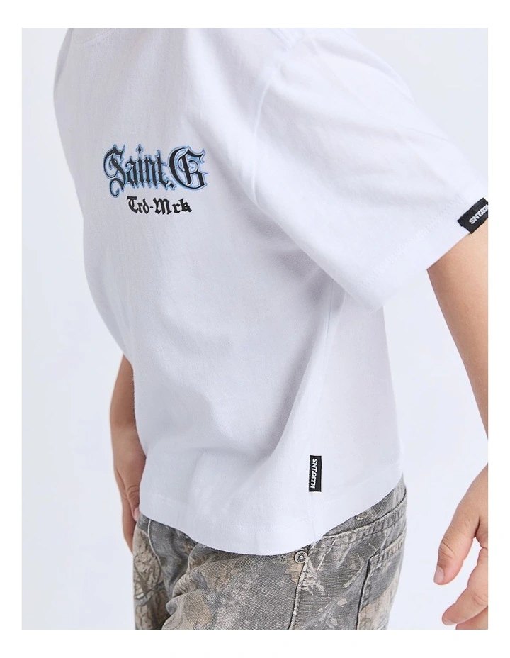 Turntable Tee (3-7 Years) in White image 4