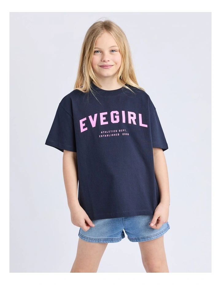 Performance Tee (8 - 16 Years) in Pink With Navy image 1