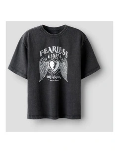 Janta Printed Cotton T-shirt in Black
