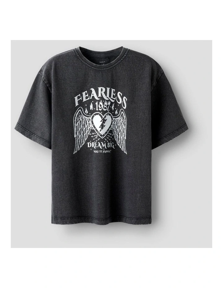 Janta Printed Cotton T-shirt in Black image 1