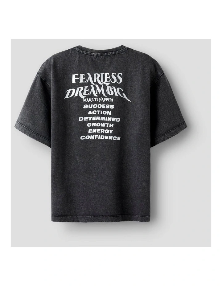 Janta Printed Cotton T-shirt in Black image 3