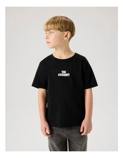 Berna Organic Cotton Printed T-shirt in Black