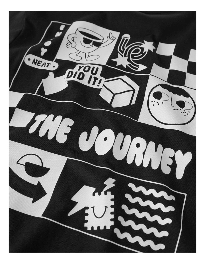 Berna Organic Cotton Printed T-shirt in Black image 4