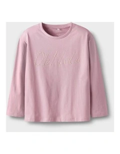 Friku Long Sleeve Cotton Top in Pink