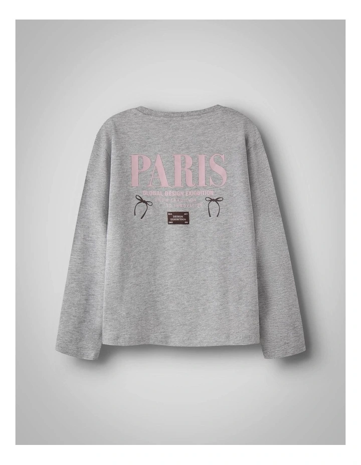 Paris Printed Sweatshirt in Grey image 2