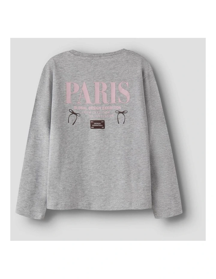 Paris Printed Sweatshirt in Grey image 2