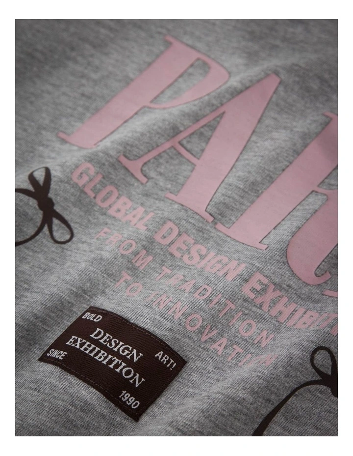 Paris Printed Sweatshirt in Grey image 3