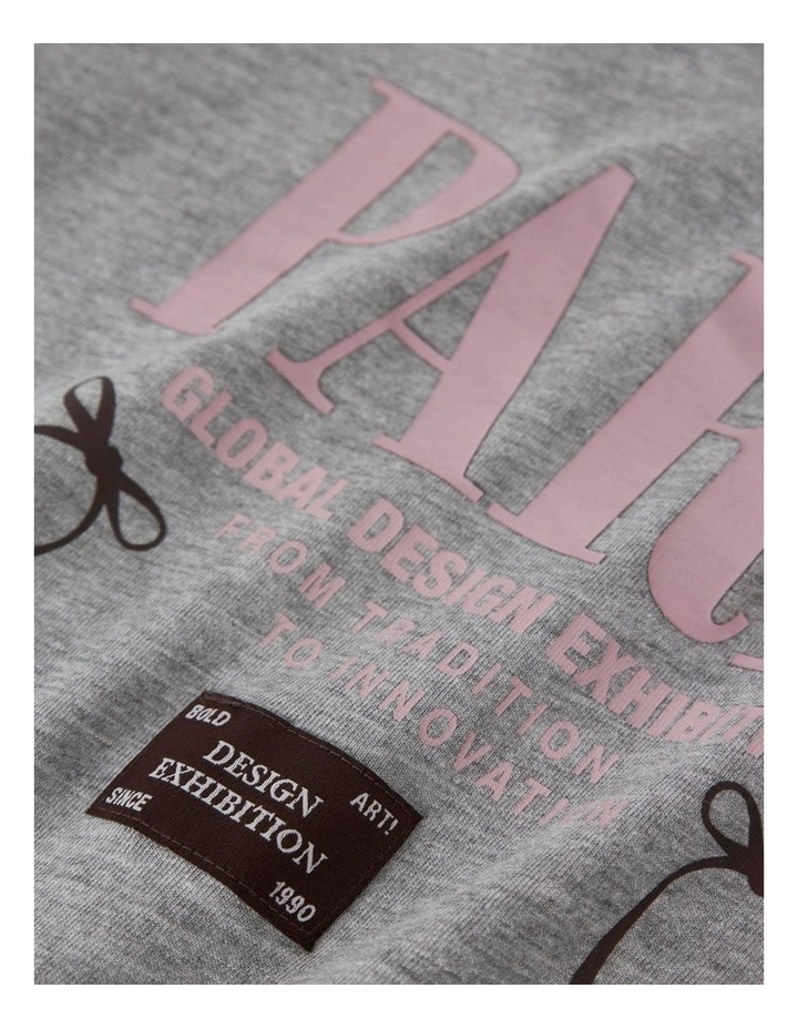 Paris Printed Sweatshirt in Grey image 3
