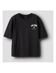 Robert Printed Cotton T-Shirt in Black