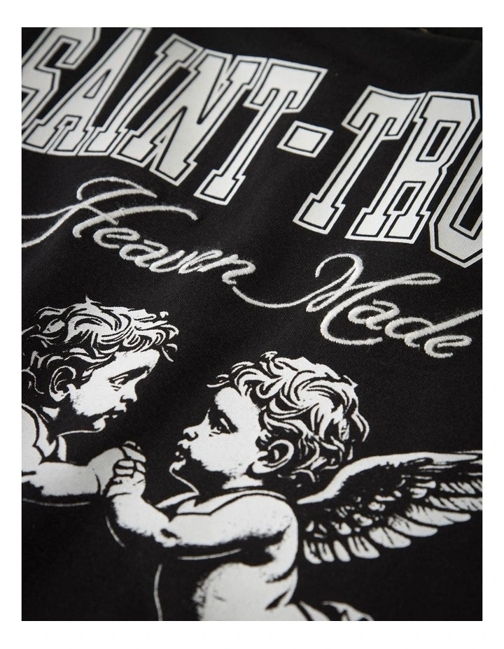 Robert Printed Cotton T-Shirt in Black image 3