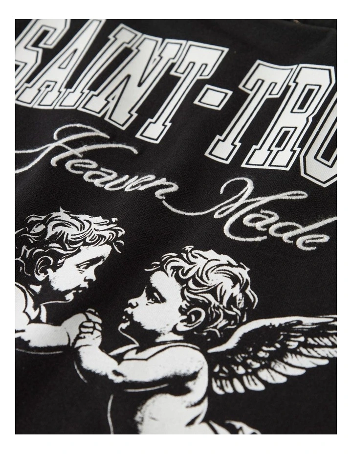 Robert Printed Cotton T-Shirt in Black image 3