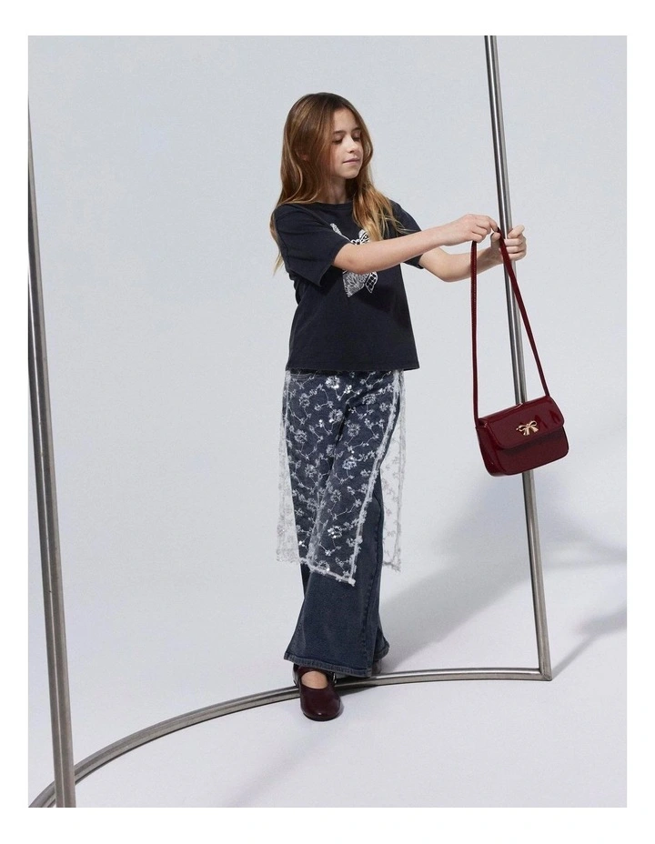 Nika Printed Cotton T-Shirt in Black image 4