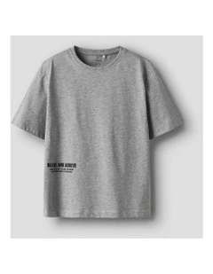 Seb Printed Organic Cotton T-Shirt in Grey