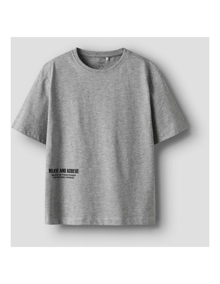 Seb Printed Organic Cotton T-Shirt in Grey image 1