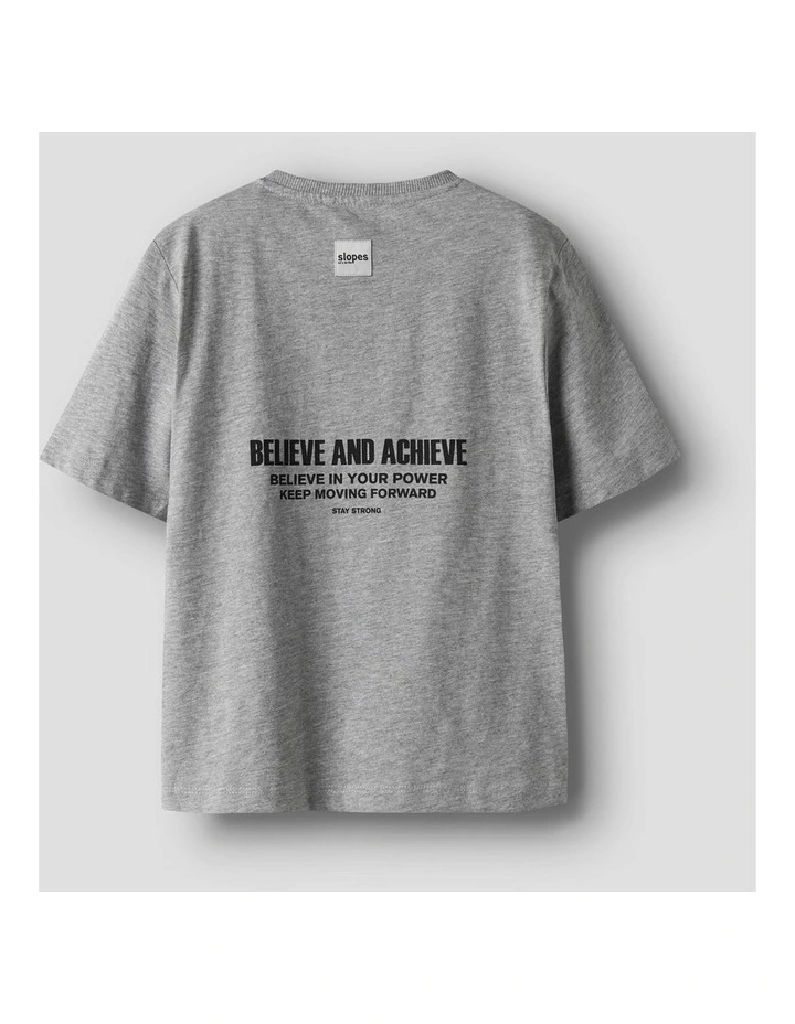 Seb Printed Organic Cotton T-Shirt in Grey image 2