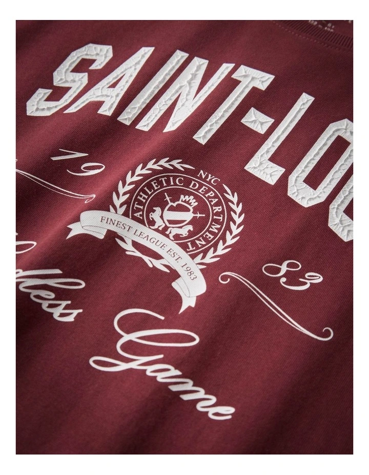 Robin Printed Long Sleeve Top in Red image 3