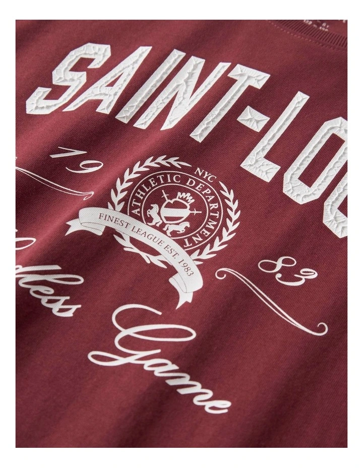 Robin Printed Long Sleeve Top in Red image 3