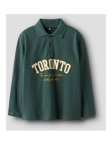 Shane Long Sleeve Polo Shirt in Green