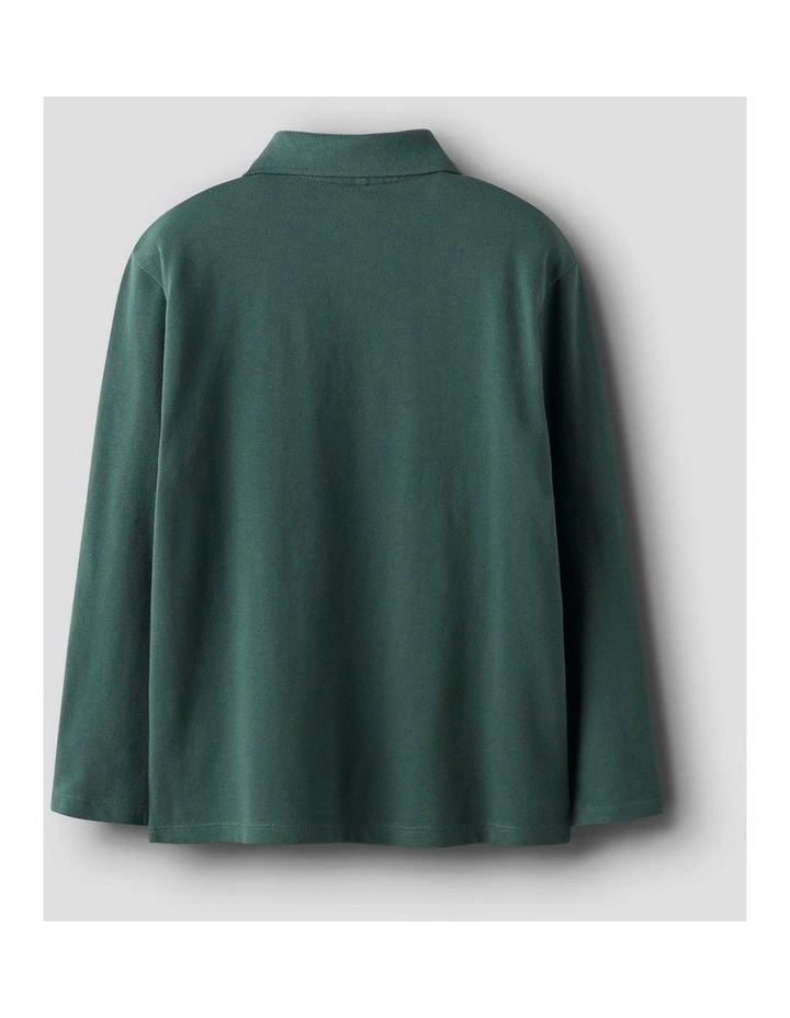 Shane Long Sleeve Polo Shirt in Green image 2