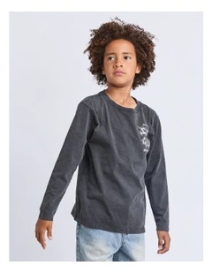 Established Long Sleeve Tee (8-16 Years) in Grey
