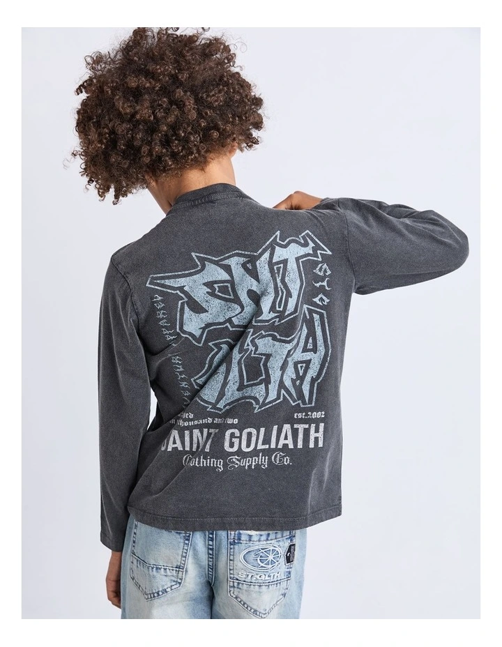Established Long Sleeve Tee (8-16 Years) in Grey image 2