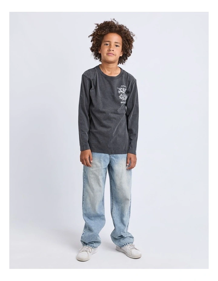 Established Long Sleeve Tee (8-16 Years) in Grey image 3