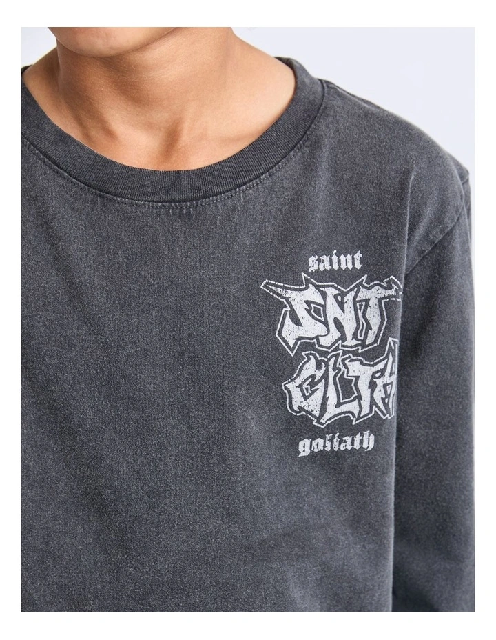 Established Long Sleeve Tee (8-16 Years) in Grey image 4