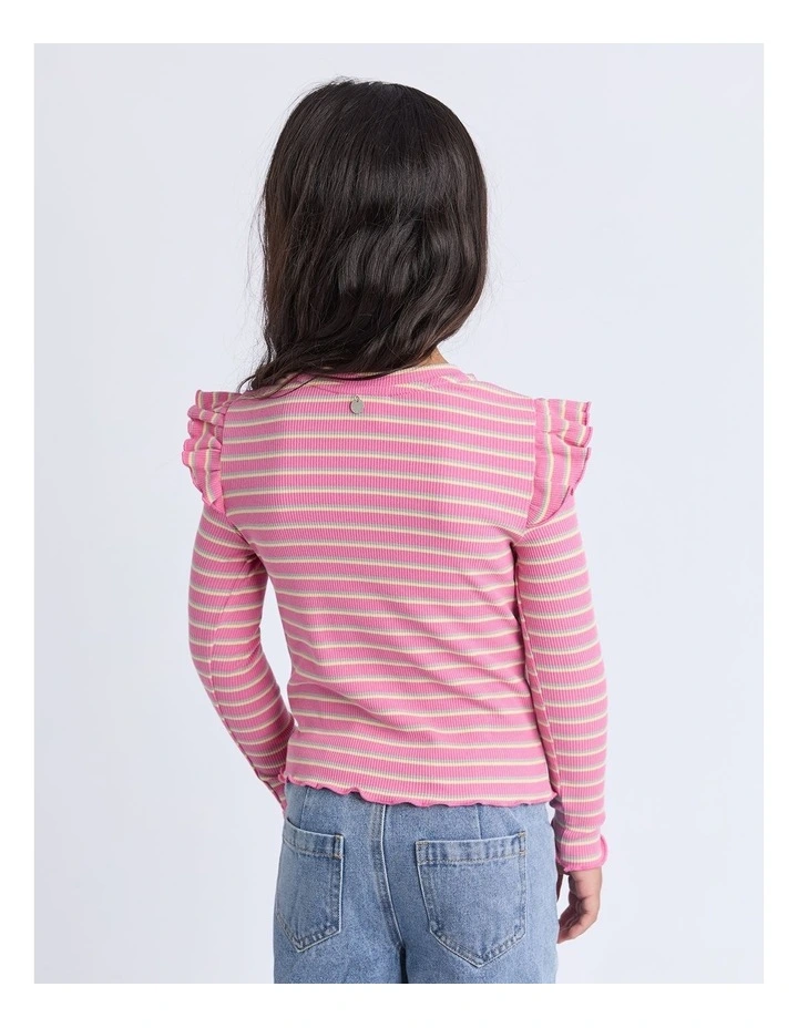 Maya Frill Lslv Rib (3 - 7 Years) in Pink image 2