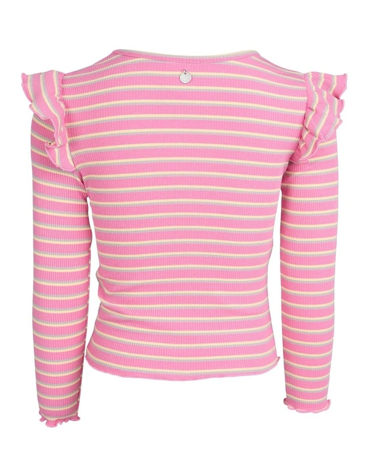 Maya Frill Lslv Rib (3 - 7 Years) in Pink image 6