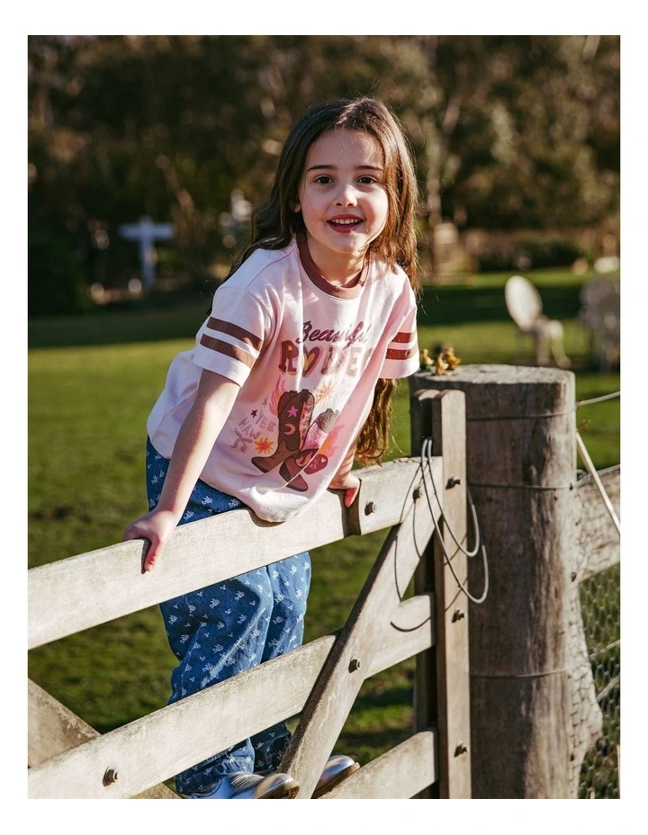 Dusty Tee (3 - 7 Years) in Pale Pink image 2