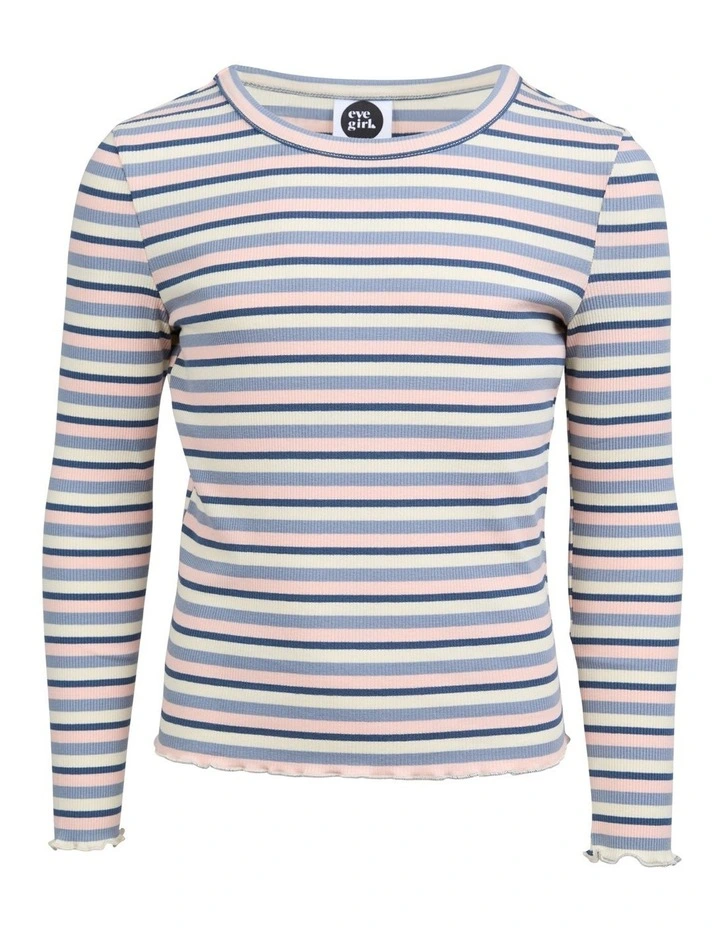 Annie Long Sleeve Rib Top (8 - 16 Years) in Blue image 5