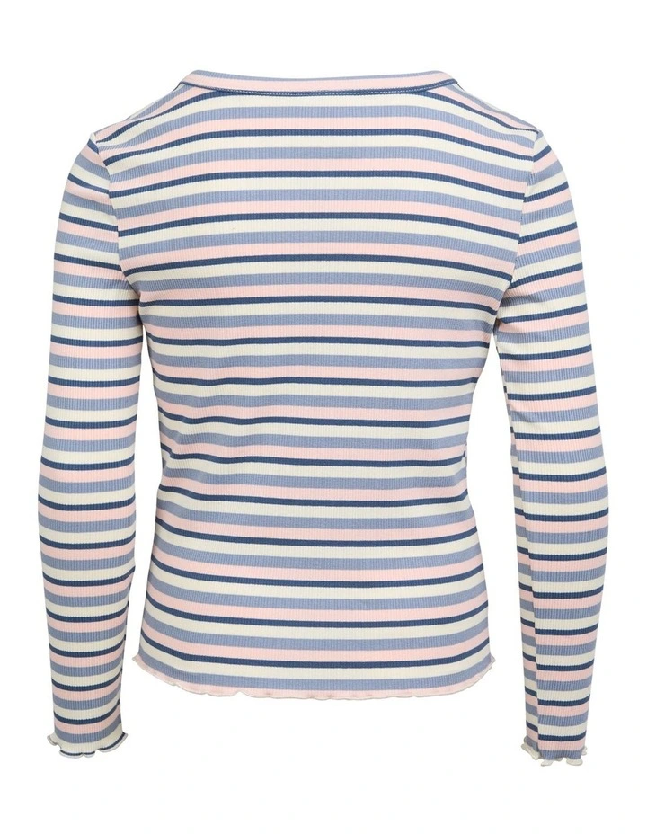 Annie Long Sleeve Rib Top (8 - 16 Years) in Blue image 6