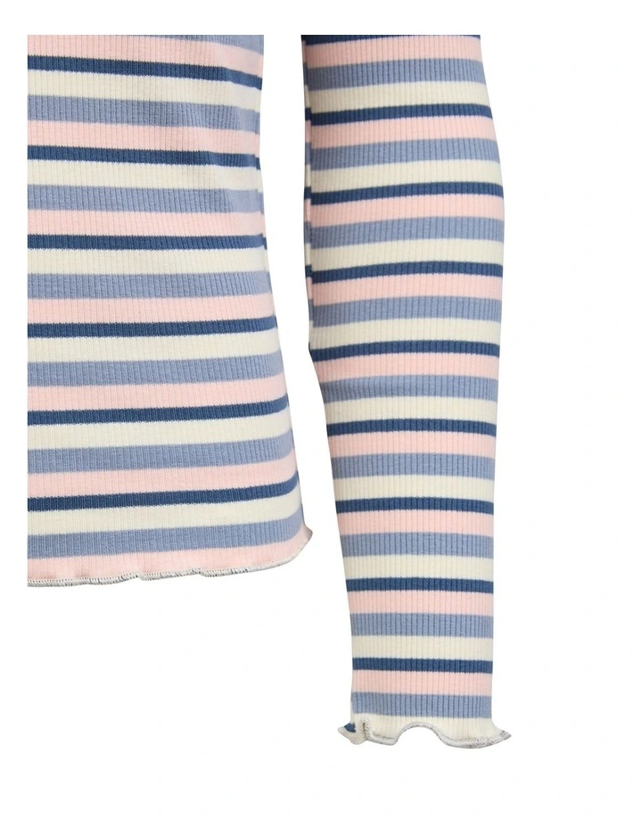 Annie Long Sleeve Rib Top (8 - 16 Years) in Blue image 7