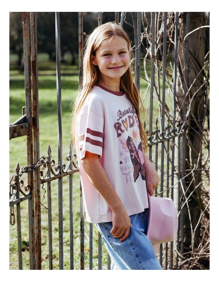 Dusty Tee (8 - 16 Years) in Pale Pink image 2