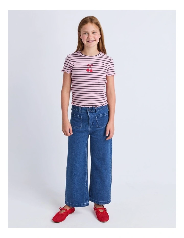 Betty Rib Tee (8 - 16 Years) in Rose image 3