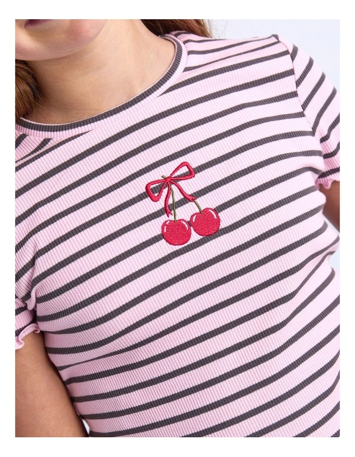 Betty Rib Tee (8 - 16 Years) in Rose image 4