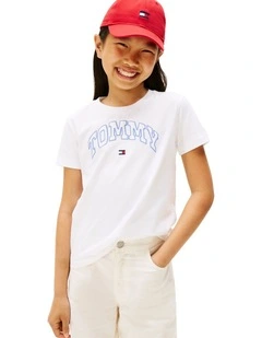 Varsity Sateen Logo T-shirt (8-16 Years) in White