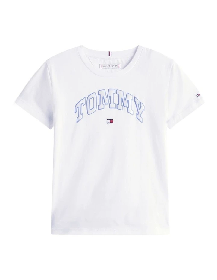 Varsity Sateen Logo T-shirt (8-16 Years) in White image 5