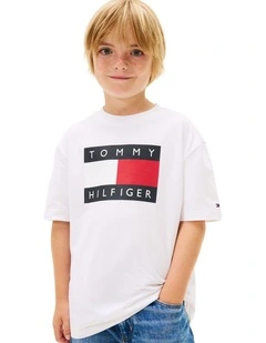 Heritage Flag Print Jersey T-shirt (3-7 Years) in White