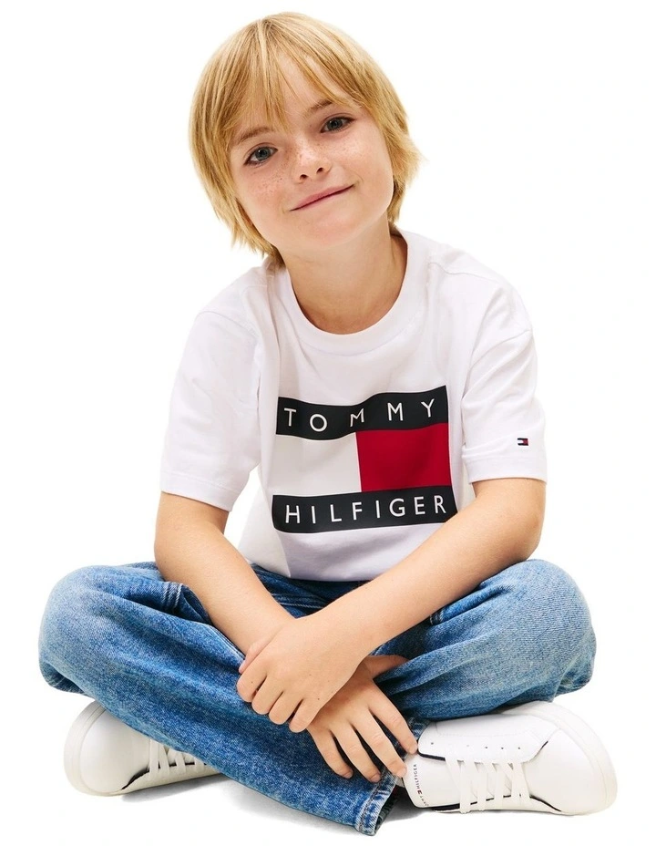 Heritage Flag Print Jersey T-shirt (3-7 Years) in White image 3