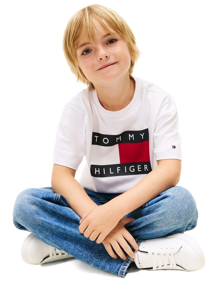 Heritage Flag Print Jersey T-shirt (8-16 Years) in White image 3