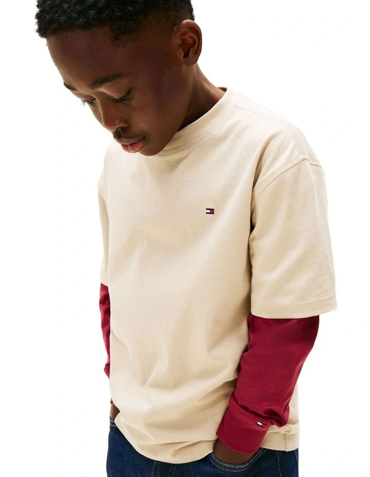 Boys 3-7 Faded Graphic Tee in Beige image 3