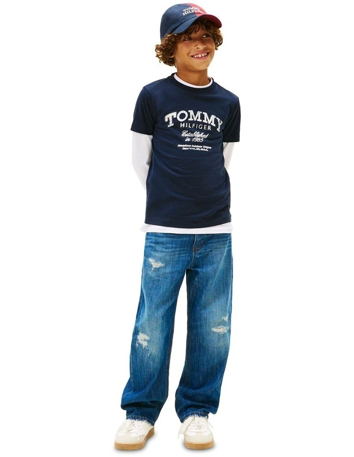 Boys 3-7 Faded Print Short Sleeve Tee in Blue image 4