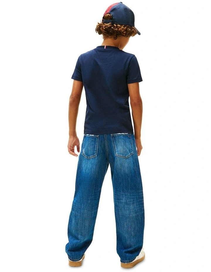 Boys 8-16 Faded Print Short Sleeve Tee in Blue image 2